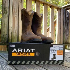 🤠Mens Ariat Groundbreaker H20 Steel Toe Boots🐴